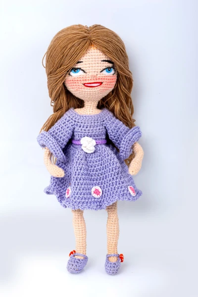 Mauve Girl Crochet Doll