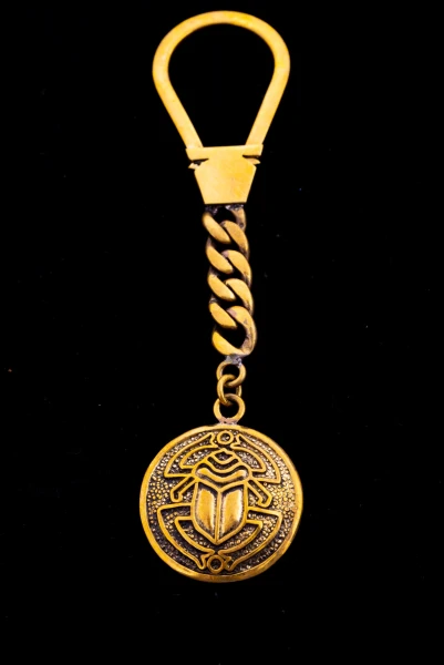 Copper Scarab Keychain