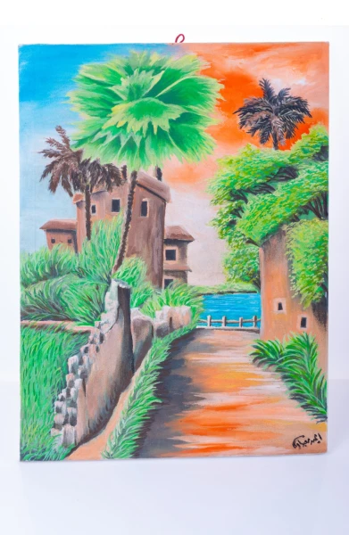 لوحة قرية ريفية