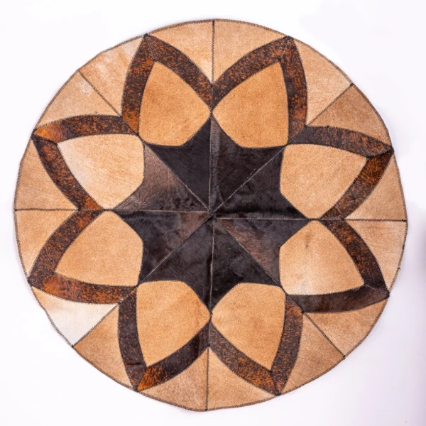Round Leather Rug
