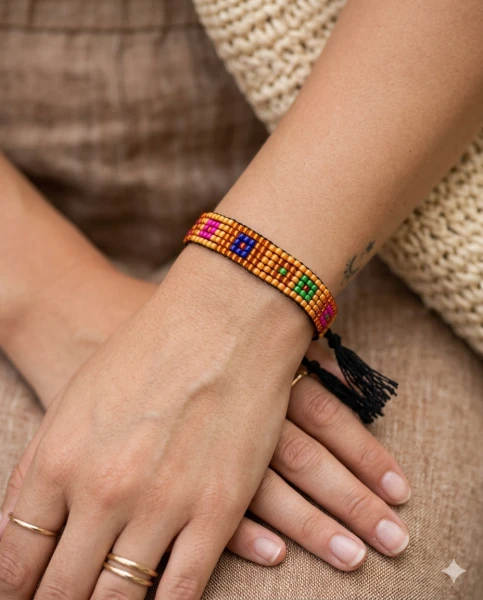 Brown Beaded Bracelet