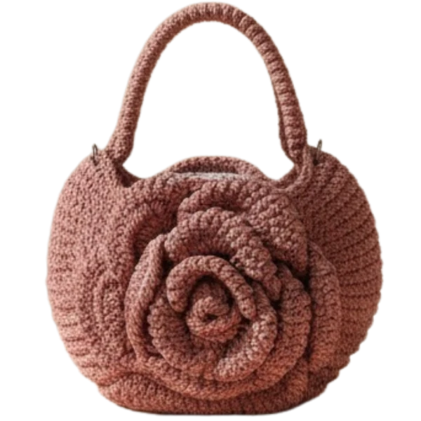 حقيبة كروشيه على شكل زهرة توليب