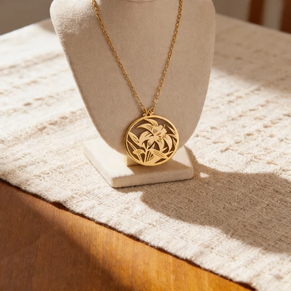 Engraved Round Necklace