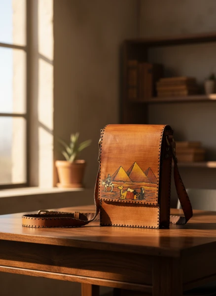 Vertical Genuine Leather Bag – Egyptian Style