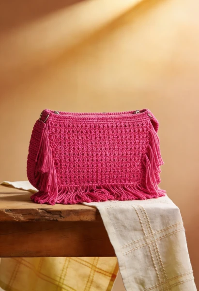 Rechteckige Häkeltasche