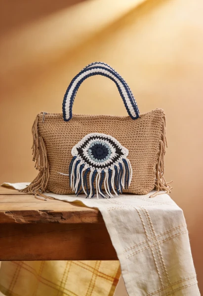 Blaue Augen Häkeltasche