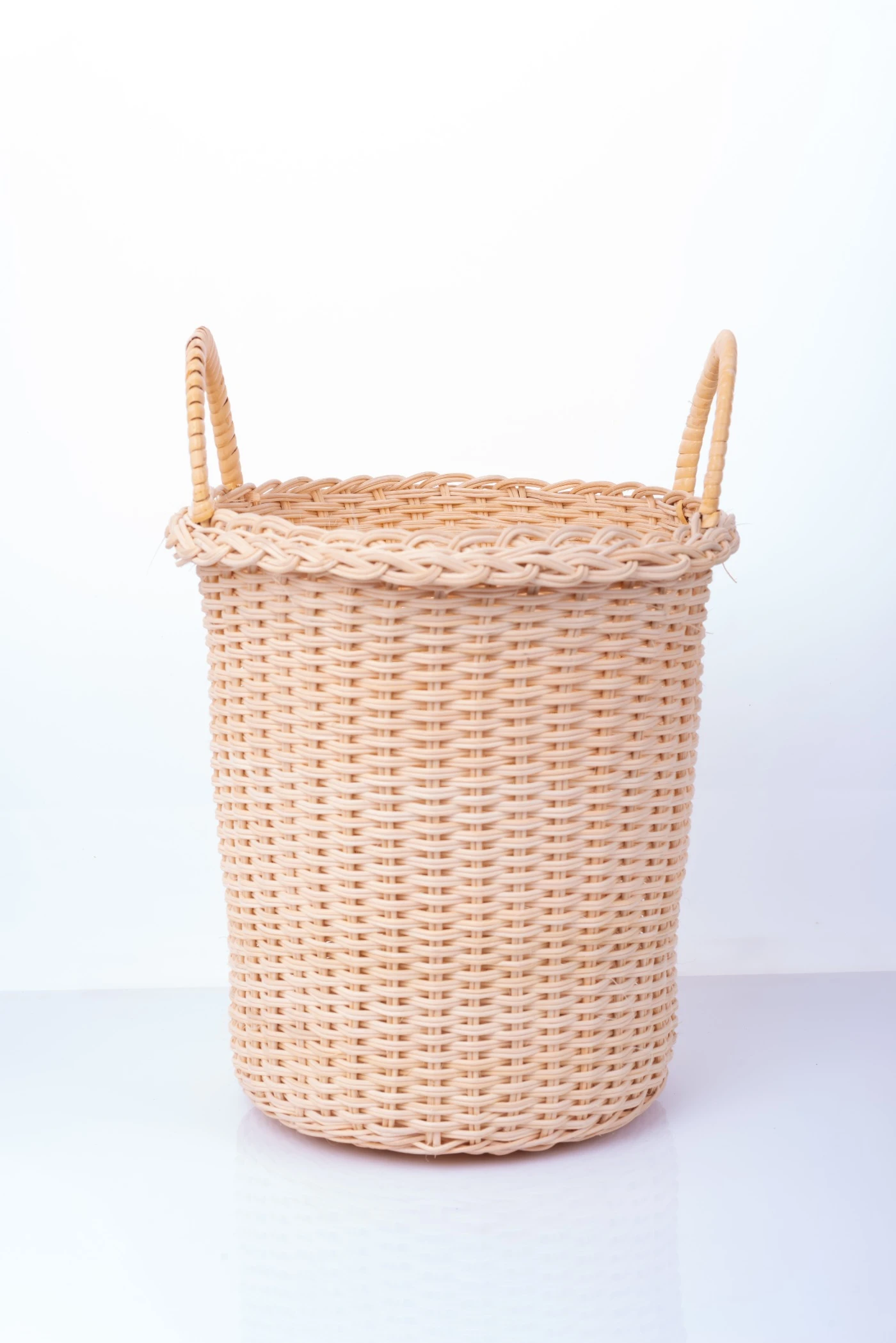 Large round basket with two handles