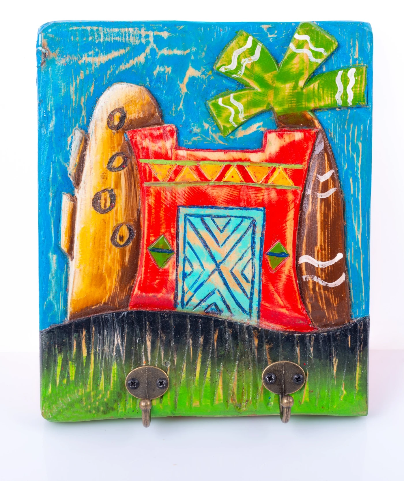 Handmade painting stand shaped like a rural house