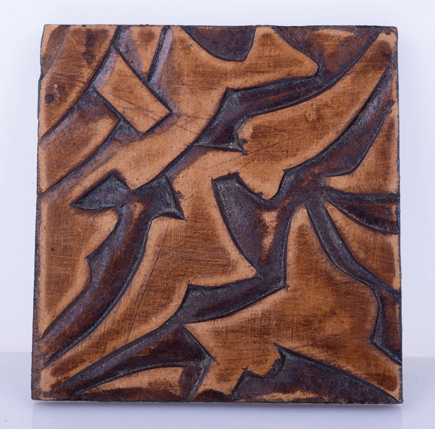 Wooden square coaster – tree trunk design 2