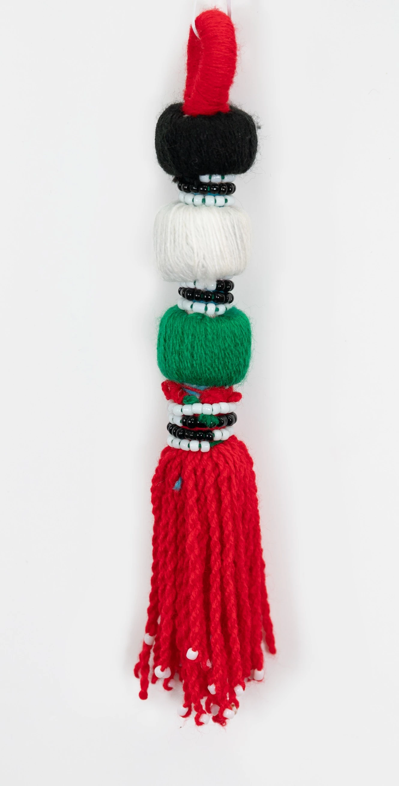 Thread crochet beaded keychain in assorted colors