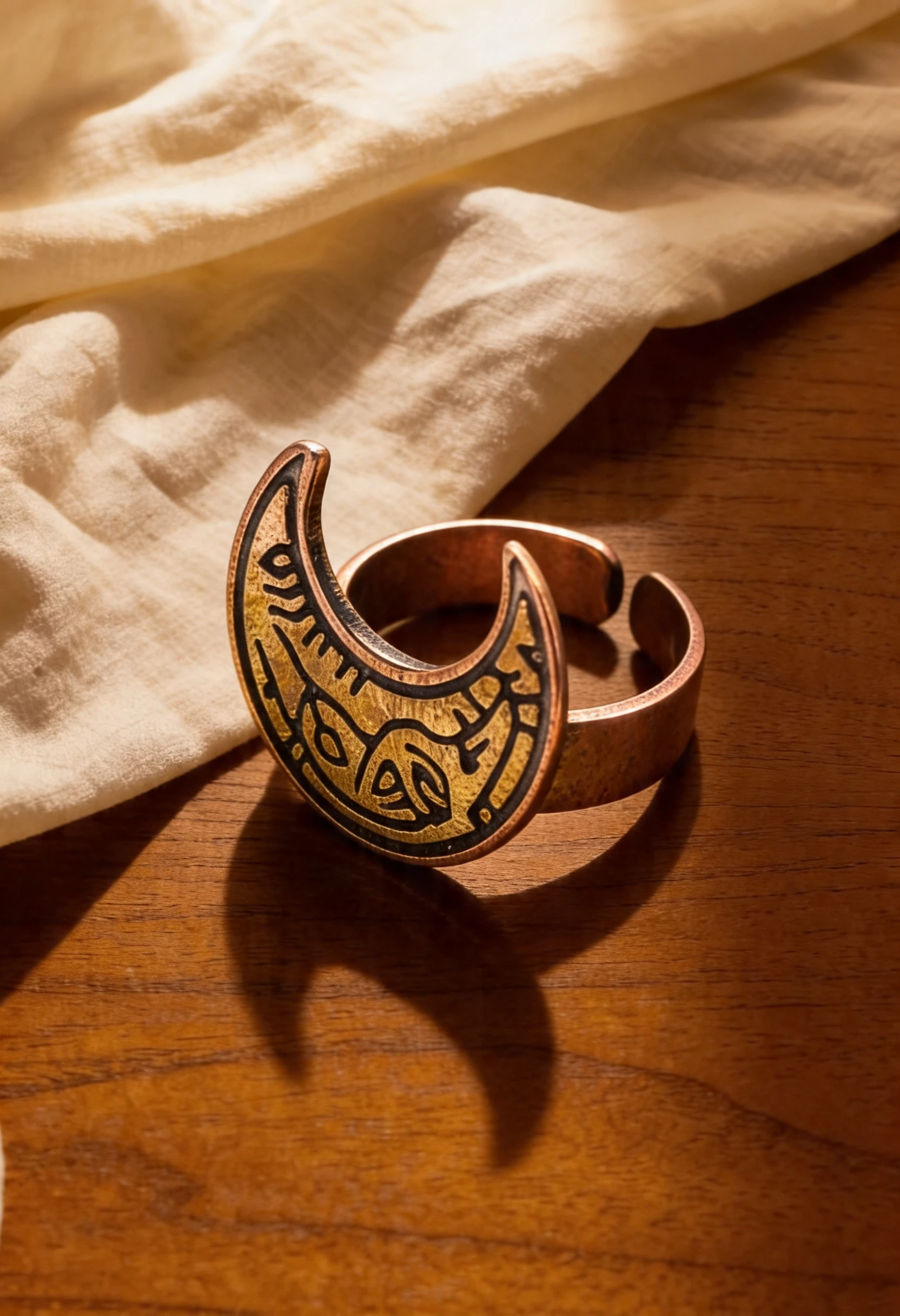 Crescent Copper Ring