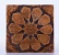 Dark brown wooden square coaster – ten-star hexagonal pattern