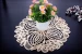 Round embroidered doily, 35 cm, off-white