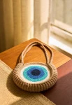 Beige Augen Häkeltasche